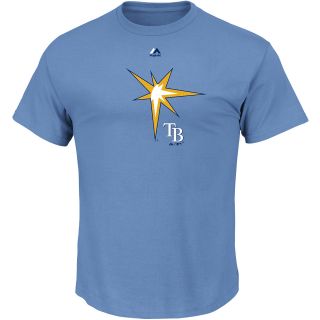 MAJESTIC ATHLETIC Mens Tampa Bay Rays BP Cap Logo Short Sleeve T Shirt   Size: