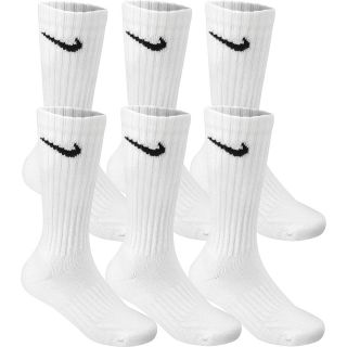 NIKE Boys Performance Crew Socks   6 Pack   Size: XS/Extra Small, White/black