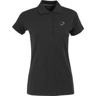 Antigua Womens San Jose Sharks Spark 100% Cotton Washed Jersey 6 Button Polo  