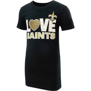 NFL Team Apparel Girls New Orleans Saints Feel The Love Short Sleeve T Shirt  