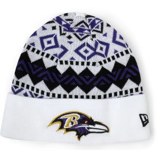 NEW ERA Mens Baltimore Ravens Ivory Cuff Knit Hat, White
