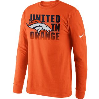 NIKE Mens Denver Broncos United In Orange Long Sleeve T Shirt   Size: Small,