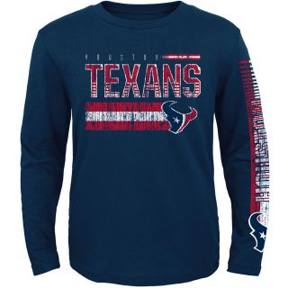 NFL Team Apparel Youth Houston Texans Rewind Forward Long Sleeve T Shirt   Size