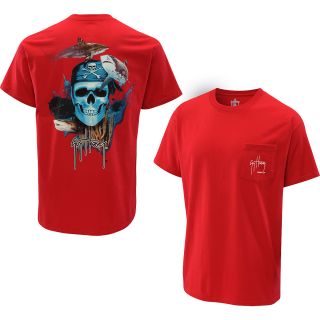 GUY HARVEY Mens Pirate Reef Short Sleeve T Shirt   Size: Large, Red
