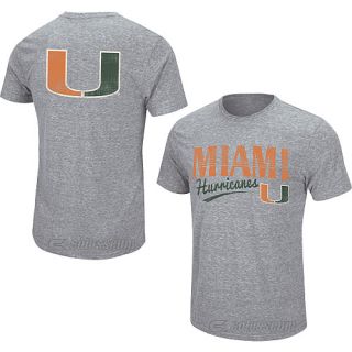 COLOSSEUM Mens Miami Hurricanes Atlas Short Sleeve T Shirt   Size Xl, Grey