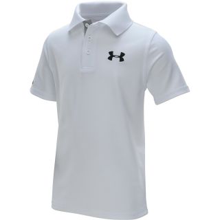 UNDER ARMOUR Boys Matchplay Short Sleeve Polo   Size: Medium, White/true Grey