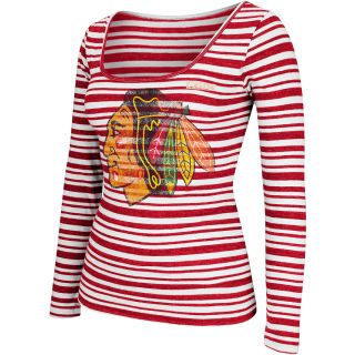 REEBOK Womens Chicago Blackhawks Her Bigger Logo Long Sleeve T Shirt   Size: