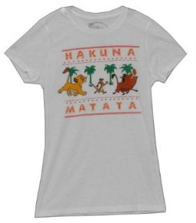 The Lion King Hakuna Matata Simba Timon Pumbaa Juniors White T Shirt: Clothing