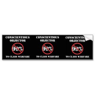 Class Warfare Conscientious Objector Bumper Sticker