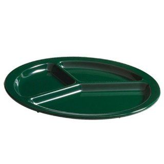 GET Supermel Hunter Green 3 Compartment Deep Plate   11" [Box of 12]: Luncheon Plates: Kitchen & Dining