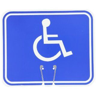 Cortina 03 550 H ABS Plastic Traffic Cone Sign, Legend "HANDICAPPED SYMBOL", 11" Width x 13" Height, White on Blue: Science Lab Safety Cones: Industrial & Scientific