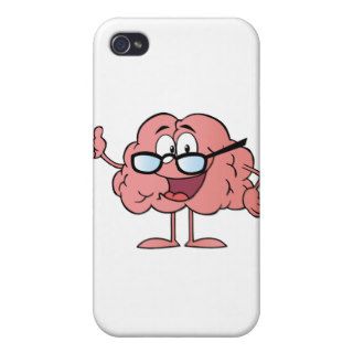 Brain Cartoon Character Giving The Thumbs Up iPhone 4 Cover