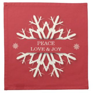 Custom Christmas Snowflake Napkins Red