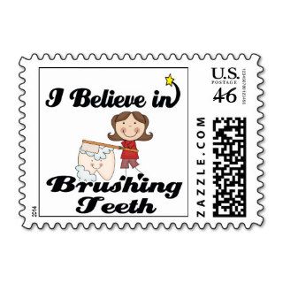 i believe in brushing teeth stamp