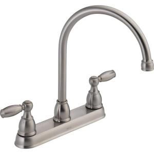 Delta Foundations 2 Handle Kitchen Faucet in Stainless 21987LF SS