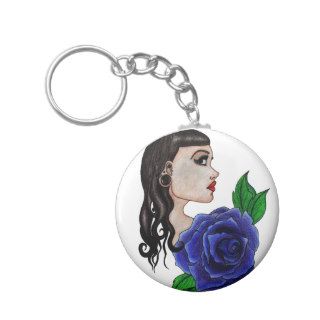 blue rose tattoo keychains