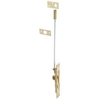 Rockwood 555.4 Brass Lever Extension Flush Bolt for Metal Door, 1" Width x 6 3/4" Height, Satin Clear Coated Finish Industrial Hardware