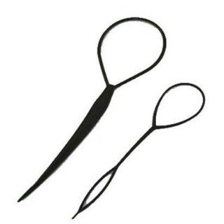 HuaYang New 2pcs Magic Topsy Tail Hair Braid Ponytail Styling Maker Clip Tool (Random Color) : Ponytail Holders : Beauty