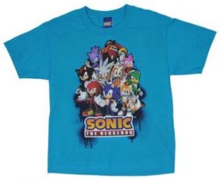 Sonic Gang   Sonic The Hedgehog Boys T shirt: Youth Small (6 8)   Teal: Clothing
