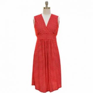 Luxury Divas Red & White Polka Dot Lightweight Dress Size Medium