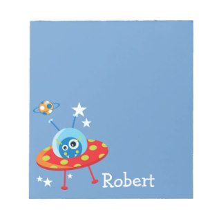 Personalized Alien Spaceship Notepad
