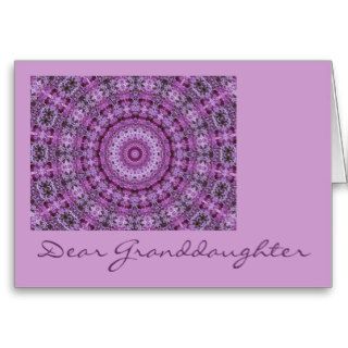 Dear Granddaughter, purple & black pattern Card