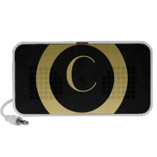 C  Letter C Art Deco Speaker   Black and Gold