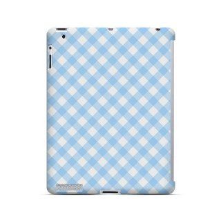 [Geeks Designer Line] Light Blue Plaid Apple iPad 2nd Gen Plastic Case Cover [Anti Slip] Supports Premium High Definition Anti Scratch Screen Protector; Durable Fashion Snap on Hard Case; Coolest Ultra Slim Case Cover for iPad 2nd Gen Supports Apple 2nd Ge