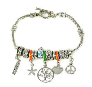 Pandora Style Tree of Life, Peace and Hope Charm Bracelet: Jewelry