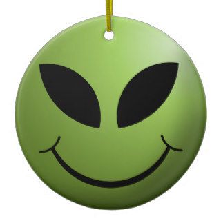 Happy Alien Face Christmas Tree Ornament
