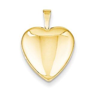14k Gold Filled Satin and Polished 2 Frame Heart Locket: Locket Necklaces: Jewelry