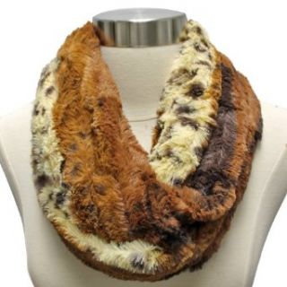 Luxury Divas Brown Animal Print Faux Fur Thick Ultra Plush Infinity Circle Scarf at  Womens Clothing store