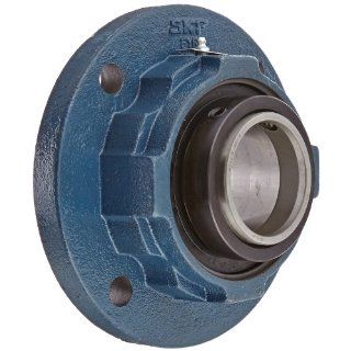 SKF FYR 3 Heavy Duty Spherical Bearing Flange Unit, 4 Bolts, Setscrew Locking, Expansion Type, Regreasable, Contact Seal, Cast Iron, 3" Bore, 5.568" Bolt Hole Spacing Width, 35500lbf Dynamic Load Capacity: Flange Block Bearings: Industrial & 