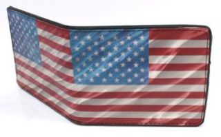 USA Patriotism Flag Stars & Stripes Red White & Blue Wrinkles Bi Fold Wallet: Clothing