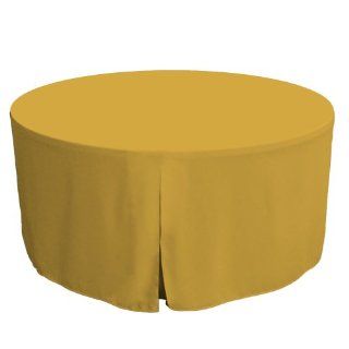 Tablevogue 60 Inch Fitted Round Folding Table Cover, Mimosa   Tablecloths