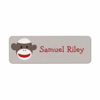 Sock Monkey Personalized Sticker Return Address Label