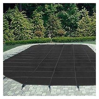 Arctic Armor 12x24 25yr Commercial Mesh Safety Pool Cover Black Right Side Step : Swimming Pool Covers : Patio, Lawn & Garden