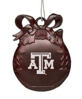 Texas A&M University   Pewter Christmas Tree Ornament   Burgundy : Decorative Hanging Ornaments : Sports & Outdoors