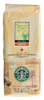 Starbucks Serena Organic Blend Whole Bean Coffee, Two (2) 16 Ounce FlavorLock Bags (2 Pounds Total) : Roasted Coffee Beans : Grocery & Gourmet Food