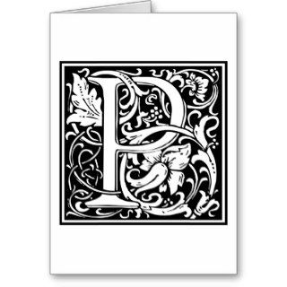 Decorative Letter Initial “P” Card