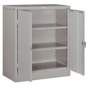 Salsbury Industries 9000 Series 42 in. H x 18 in. D Counter Height Storage Cabinet Assembled in Gray 9048GRY A