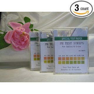 Yercon(Specialist Paper) Salvia/Urine pH Test Strip Range 4.5 to 9.0_ in .25 increments_100 Count_ New_ #3Packages[#300 Total Test Strips]/ #100 Count/Package: Ph Strips For Urine And Saliva: Industrial & Scientific