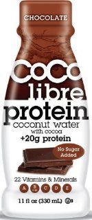 Coco Libre Protein Coconut Water with Cocoa, 11 Ounce (Pack of 12) : Energy Drinks : Grocery & Gourmet Food