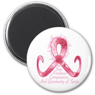 Pink Ribbon Thank You Refrigerator Magnet