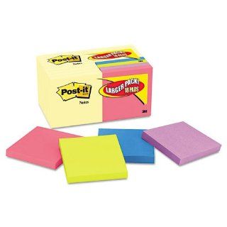 Post it Notes   Note Bonus Pack Pads, 3 x 3, Canary Yellow/Ast., 100 Sheet 18/Pack   Sold As 1 Pack   Buy more and save! : Sticky Note Pads : Office Products