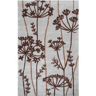 Surya Cosmopolitan COS 8812 Transitional Hand Tufted 100% Polyester Pigeon Gray 3'6" x 5'6" Floral Area Rug   Machine Made Rugs