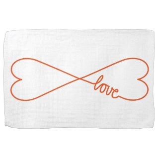 Endless love, heart shaped infinity sign hand towels