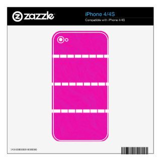 Simple Hot Pink and White Dotted Lines Abstract iPhone 4 Skins