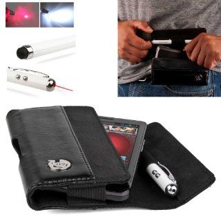 Vangoddy Designer Hip Holster Hard Case Portola with Stylus Pen Holder for LG Optimus Elite ( LS696 ): BLACK Portola + VG 3 in 1 Executive Stylus Pen with Touch Tip, LED Light, and Laser Pointer (Batteries Included)!!: Cell Phones & Accessories