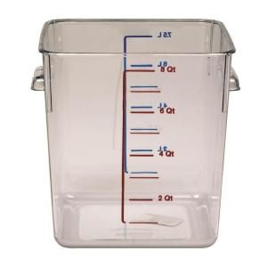 Rubbermaid Commercial Products 8 qt. Clear Space Saving Square Container RCP 6308 CLE